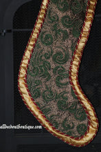Holiday Season Stocking Green Holiday Design 32"