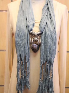 ADO | Jewelry Wrap Scarf Aqua Blue Heart