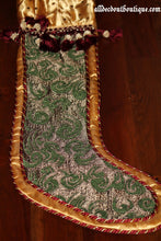 Holiday Season Stocking Green Holiday Design 32"