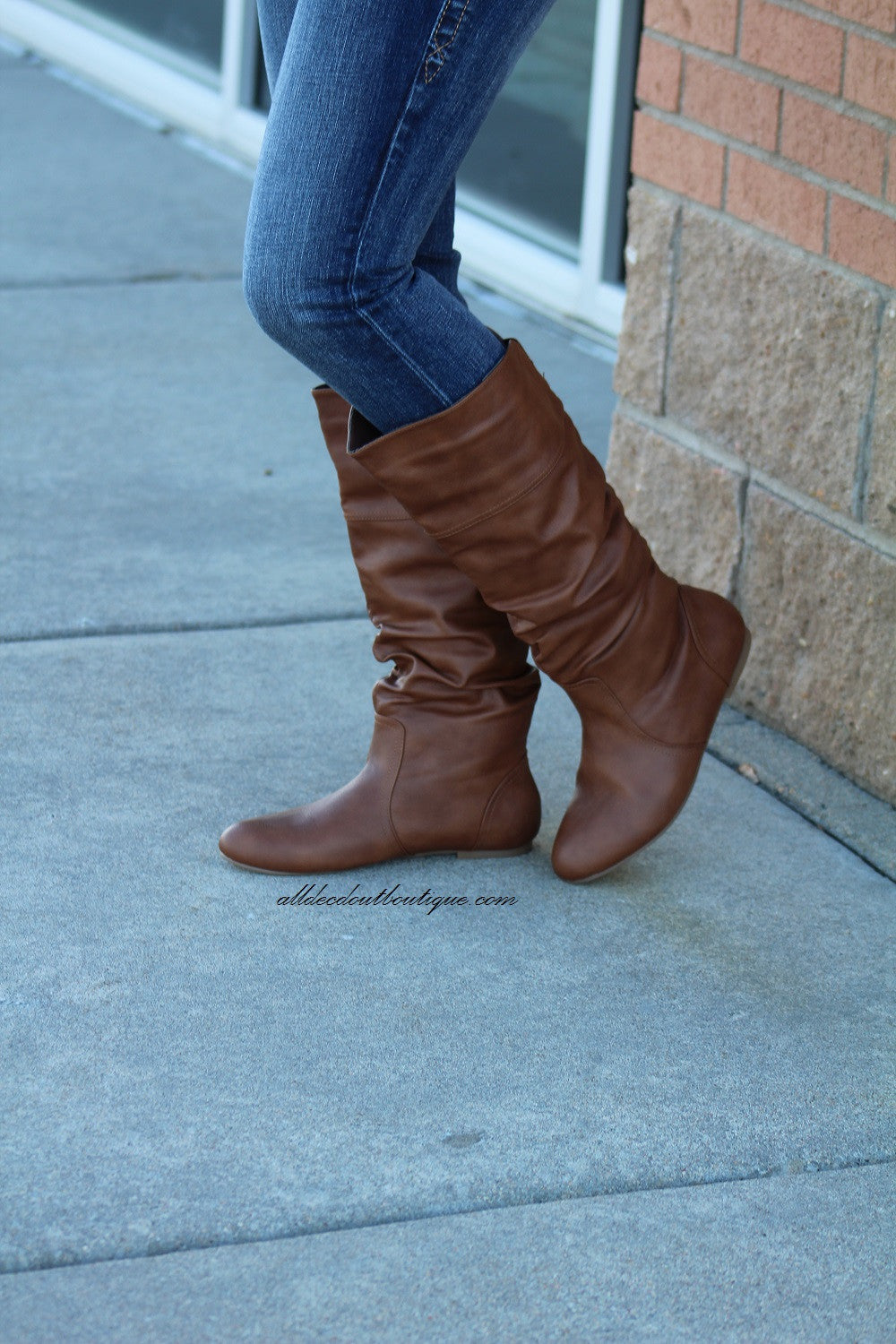 Tan mid calf leather boots Clearance