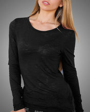 top burnout black women's L&B boutique fashion basic long sleeve