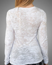 Women's burnout top white basic long sleeve fashion boutique