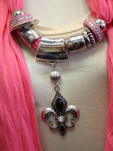 ADO | Jewelry Wrap Scarf Fuchsia Fleur De Lis