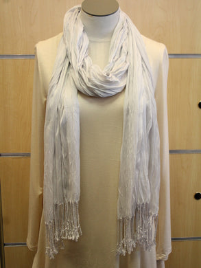 Look By M | Wrap Silver Fringe Scarf
