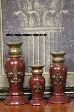 Ceramic Pillar Candle Holders Set of 3