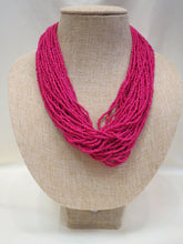 ADO | Hot Pink Multi Strand Mini Bead Necklace - All Decd Out