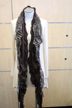 ADO | Wrap Ruffle Scarf Coffee Zebra
