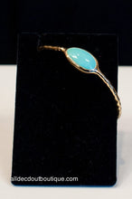 ADO | Metal Bangle Bracelet with Turquoise Stones