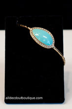 ADO | Metal Bangle Bracelet with Turquoise Stones