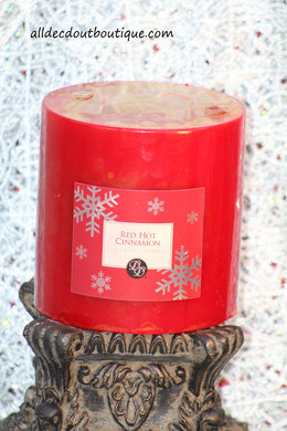 Pillar Candle | 6 x 6 Red Hot Cinnamon - All Decd Out