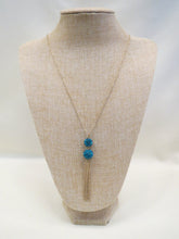 ADO | Blue Swarovski Twin Tassel Necklace - All Decd Out