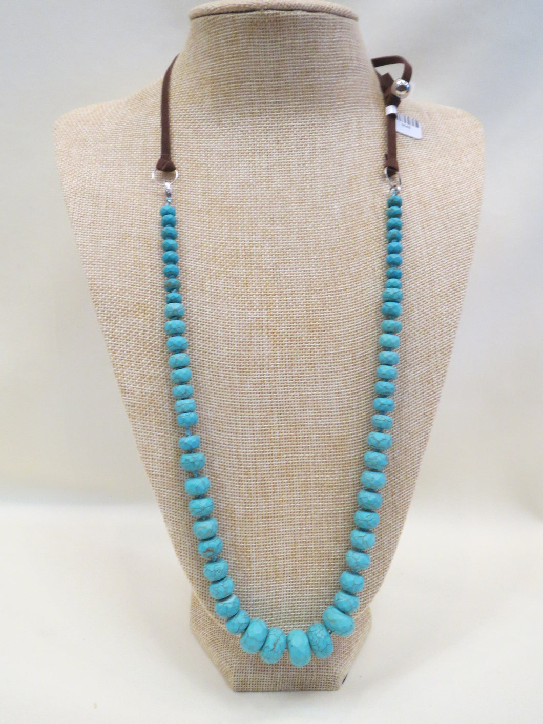 ADO Turquoise Beads Leather Strap Necklace | All Dec'd Out