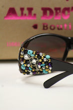 ADO | Customized Sunglasses Black with Cross & Bling Turquoise - All Decd Out
