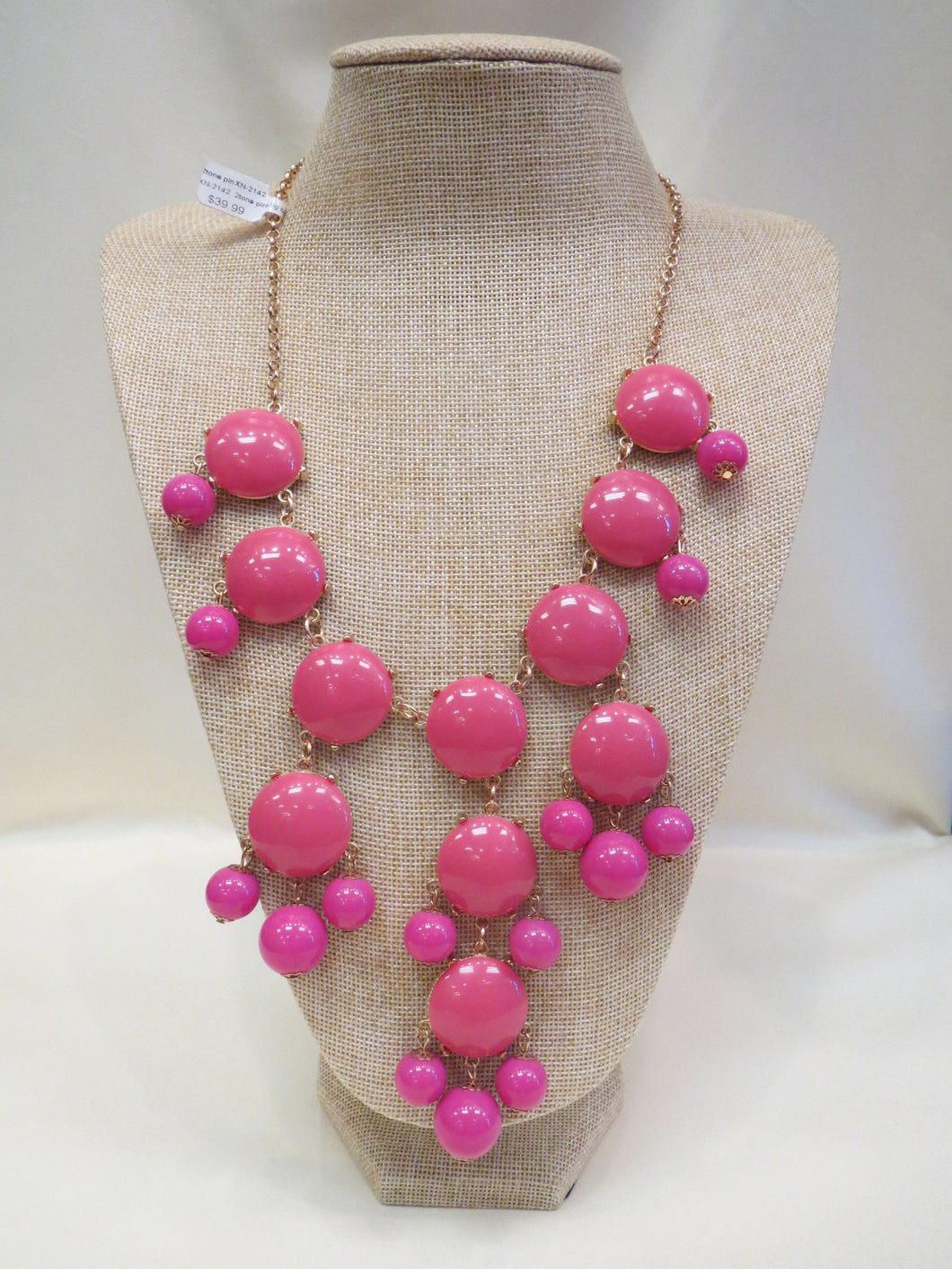 ADO | Bubble Necklace X-Large Long Pink - All Decd Out