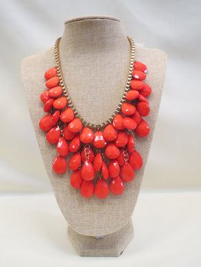 ADO Orange Tear Drop Bib Necklace | All Dec'd Out