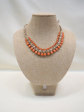 ADO Orange & Gold Chain Statement Necklace | All Dec'd Out