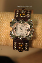 Camouflage/White Silver Studs & Clear Rhinestones | Leather Band with Buckle Clasp