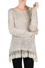 A'reve | Sweater With Lace Trim Cream - All Decd Out