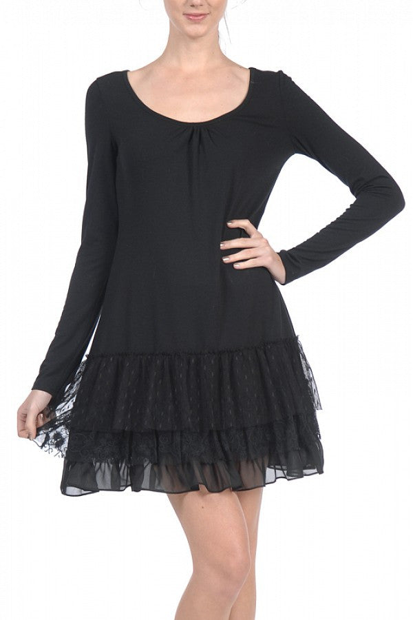 A'reve Slip Dress Long Sleeve Black | All Decd Out Small / Black A'reve Slip Dress Long Sleeve Black | All Decd Out Small / Black