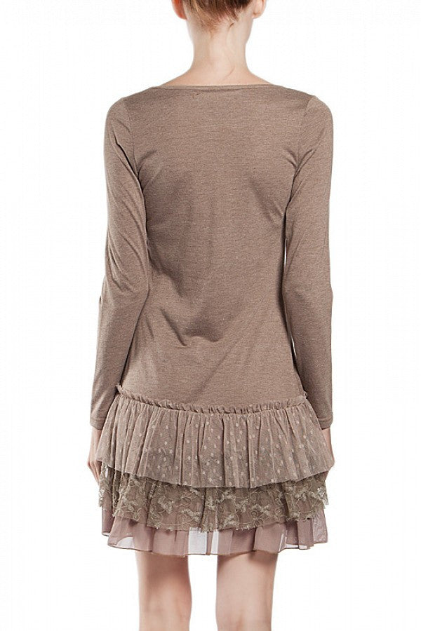 A'reve Slip Dress Long Sleeve Taupe | All Dec'd Out Small / Taupe A'reve Slip Dress Long Sleeve Taupe | All Dec'd Out Small / Taupe