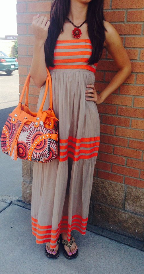 A'reve Tiered Sun Dress Beige | All Dec'd Out  All Decd Out