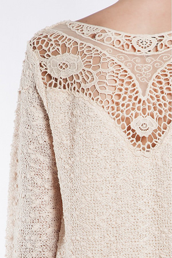A'reve Lace Trim Sweater Dress Cream | All Dec'd Out Small / Cream A'reve Lace Trim Sweater Dress Cream | All Dec'd Out Small / Cream