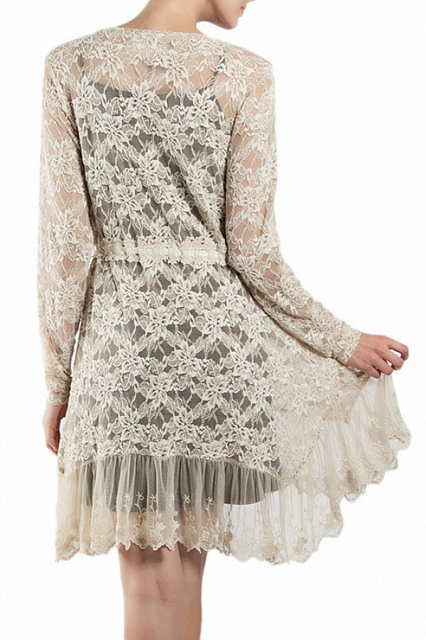 chinese dress ladies A'reve Lace Jacket Taupe main image 1