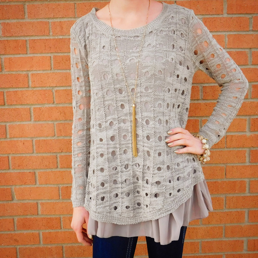 A'reve | Cut Out Sweater Cocoa - All Decd Out