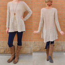 A'reve | High Low Sweater Taupe - All Decd Out