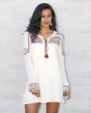 Blu Pepper | Boho Long Sleeve Tunic Dress