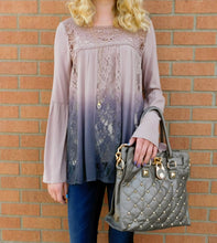 Blu Pepper Flare Sleeve Lace Detail Ombre Top | All Dec'd Out