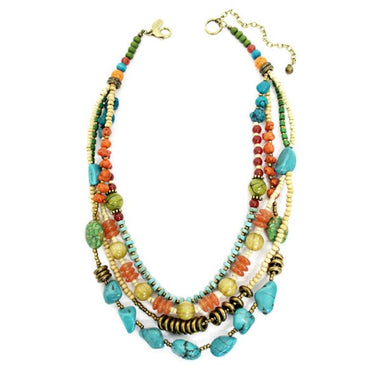 Treska | Four Row Beaded Necklace - All Decd Out
