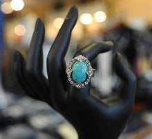ADO | Turquoise Oval Stone with Crystals