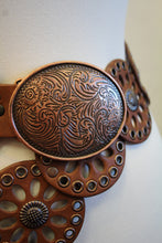 Cowgirls Rock | Round Leather Cut Out Belt Brown