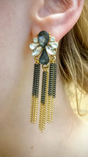 ADO | Fringe Statement Earrings Gold & Grey - All Decd Out