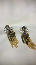 ADO | Fringe Statement Earrings Gold & Grey - All Decd Out