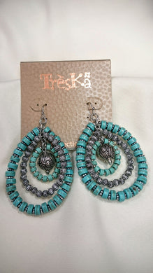 Treska | Beaded Rings Earrings Turquoise