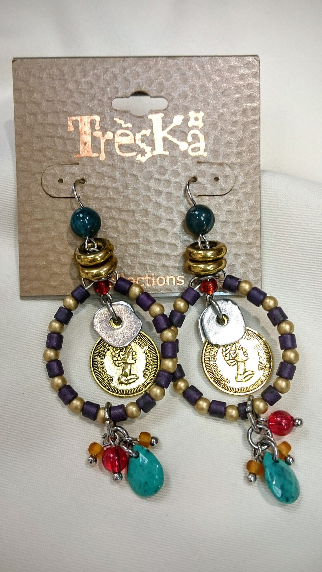 Treska | Beaded Ring Drop Earrings