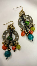 Treska | Metal Disc Earrings with Dangle