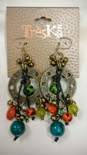 Treska | Metal Disc Earrings with Dangle