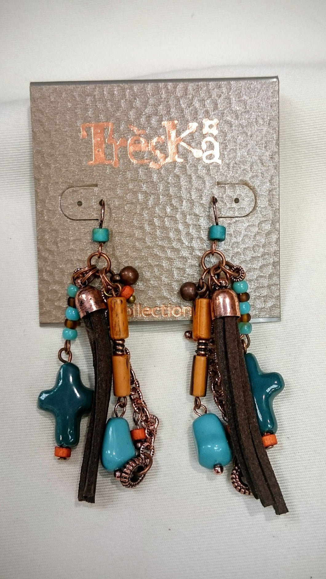 Treska | Cord Bead & Chain Earring