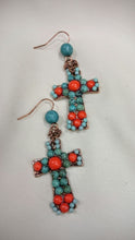 Treska | Beads on Cross Earrings