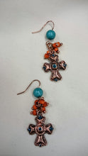 Treska | Cross & Cluster Drop Earrings