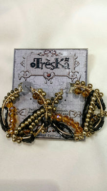 Treska | Leopard Tribal Beaded Hoop Earrings