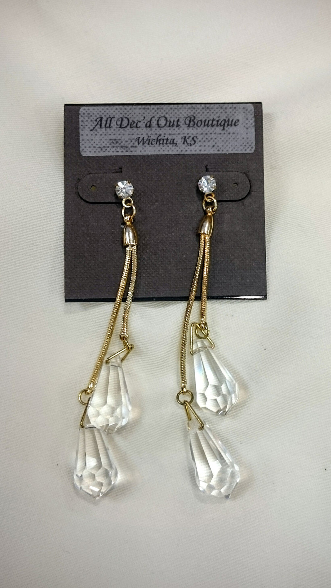 ADO | Tear Drop Crystal Earrings Gold