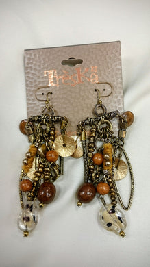Treska | Chain & Bead Statement Earrings