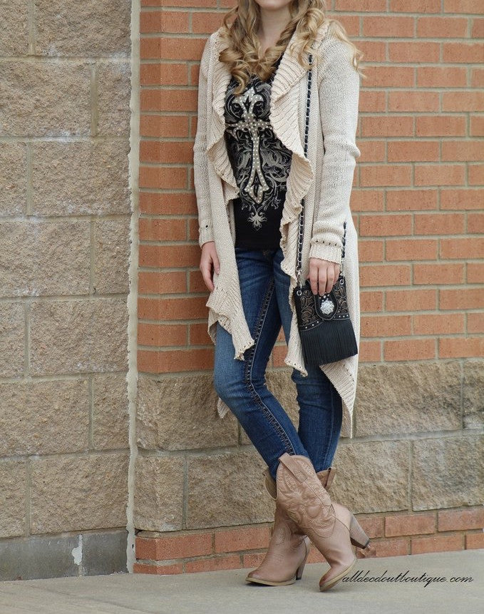 Double zero cardigan top