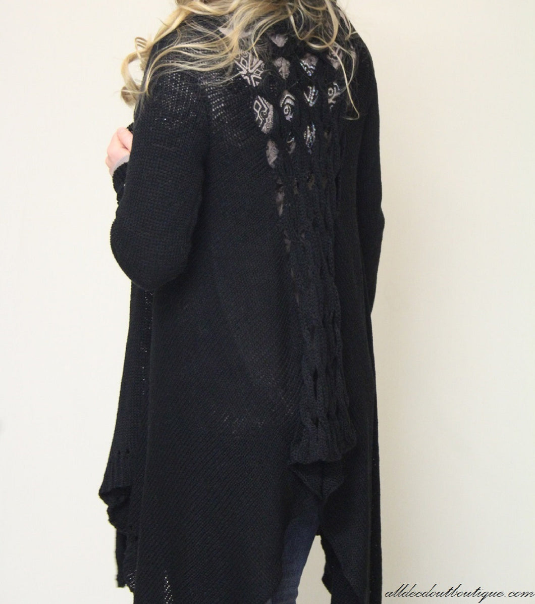 Double Zero Black Cardigan All Decd Out