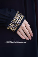 Double Zero | Black Sheer Top with Gold Chain Cuffs