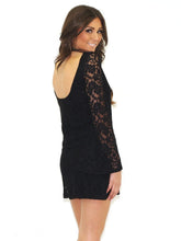 Elan High Neck Low Back Lace Dress Truffle